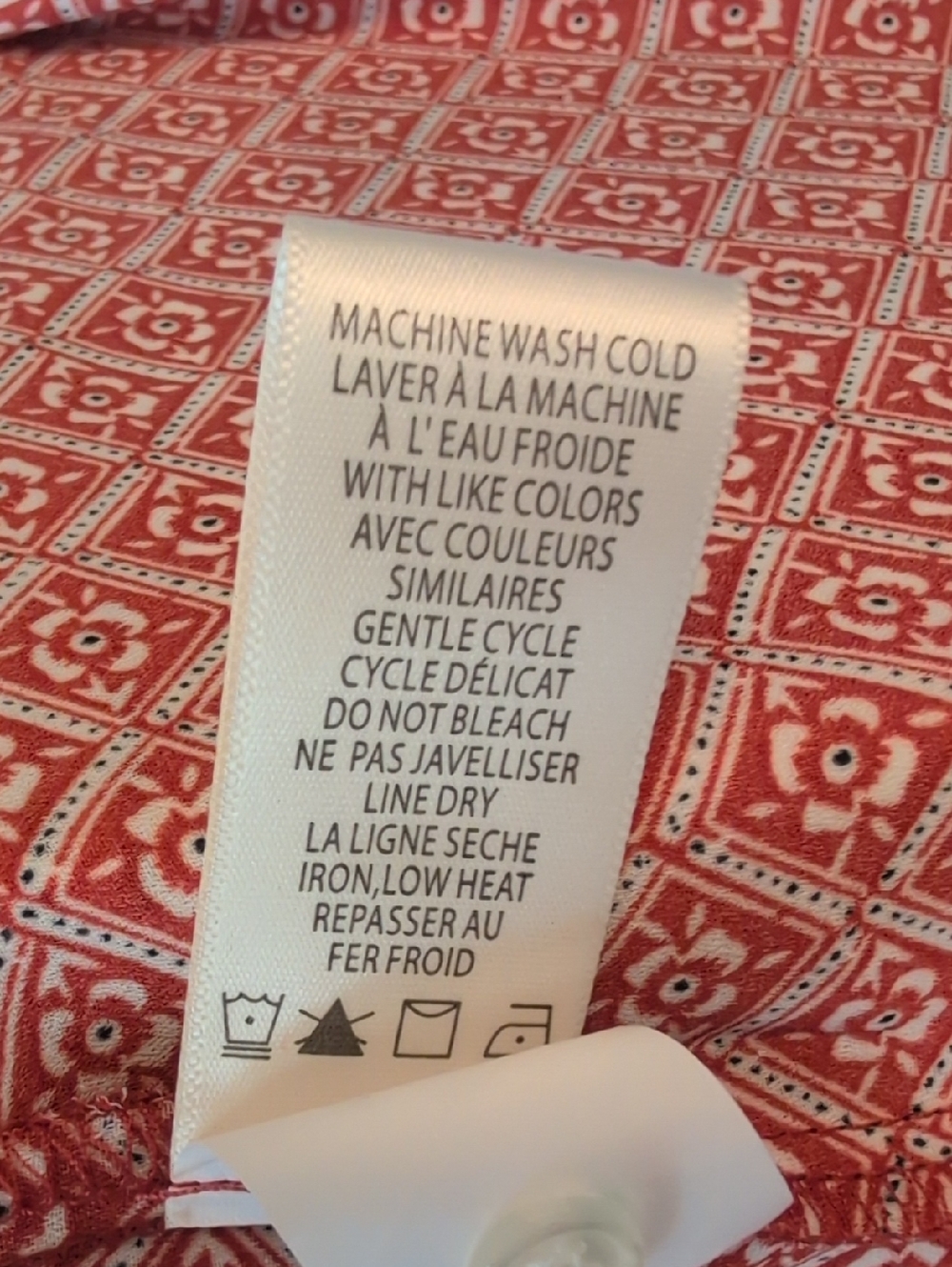 Max Studio Rust-Red Geometric Button-Front Midi Dress - Picture 9 of 9